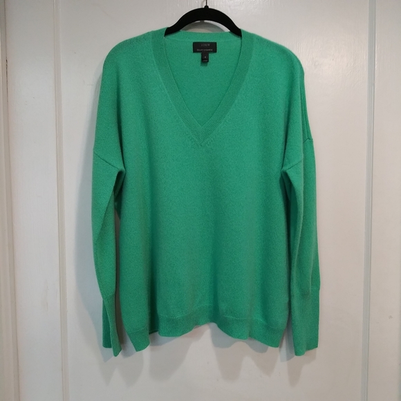 J. Crew Italian Cashmere Boyfriend V-Neck Sweater - Picture 2 of 7